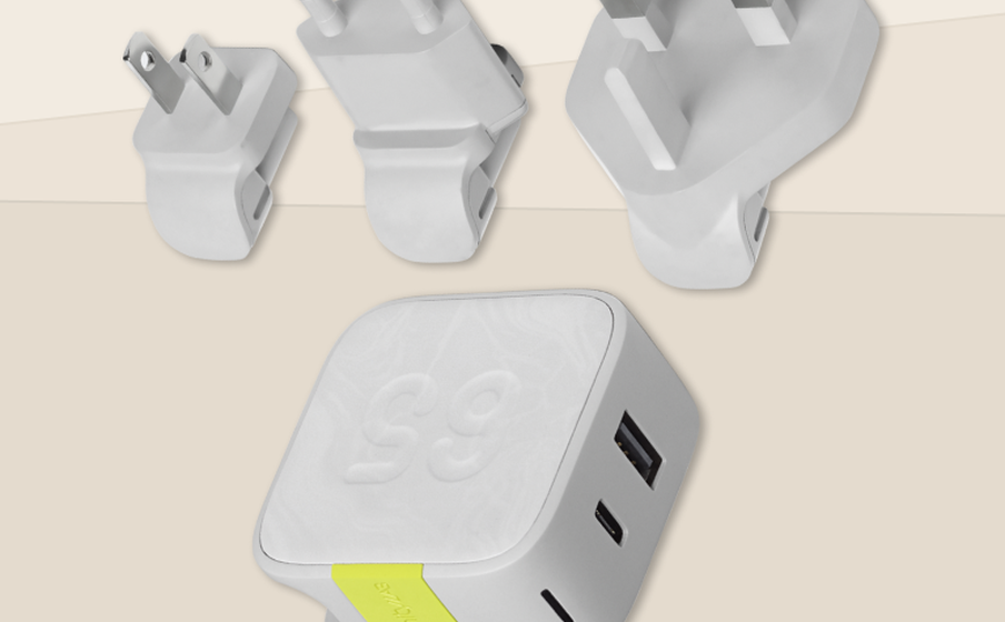 InstantCharger 65W 2 USB Utskiftbare reiseplugger - Image