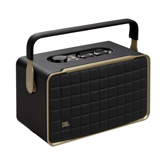JBL Authentics 300 - Black - Portable smart home speaker with Wi-Fi, Bluetooth and voice assistants with retro design. - Hero image number null